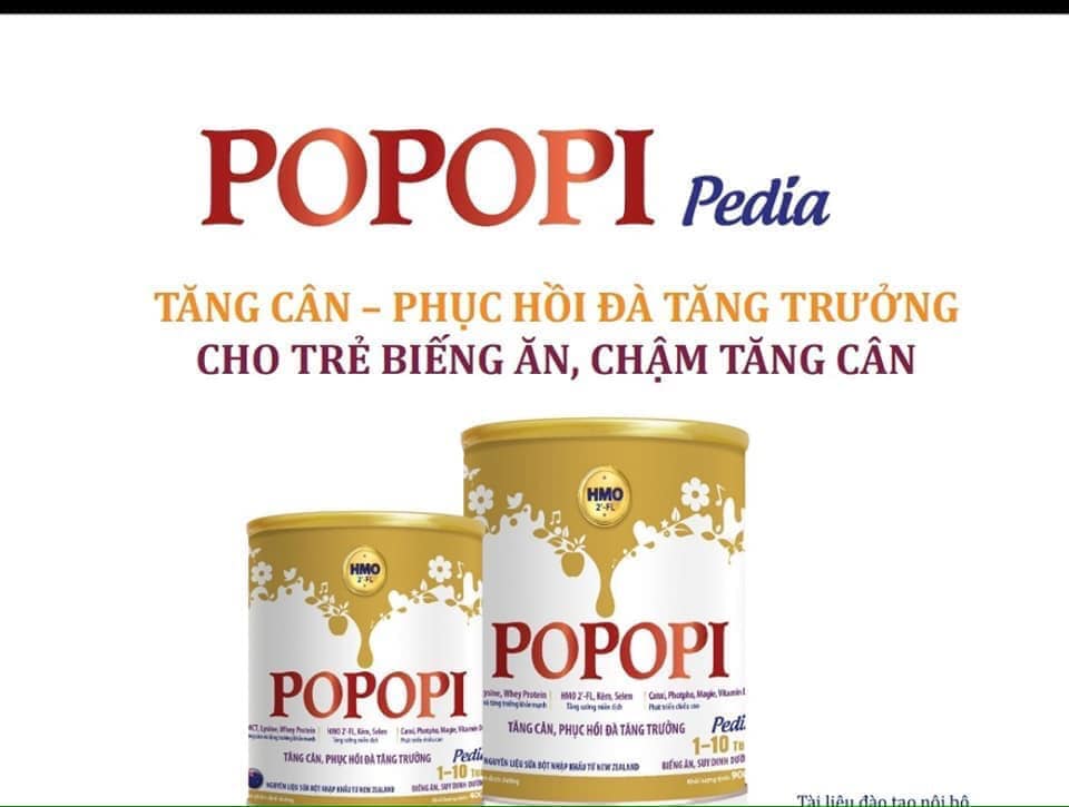 Sữa công thức popopi pedia giúp trẻ tăng cân và phát triển khoẻ mạnh cho bé từ 1 đến 10 tuổi