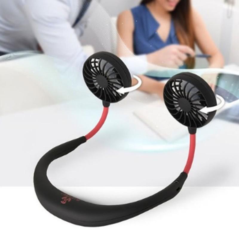 Quạt tích điện mini có cổng sạc USB cùng tiện lợi, quạt mini, quạt đeo cổ, quạt có cổng sạc USB