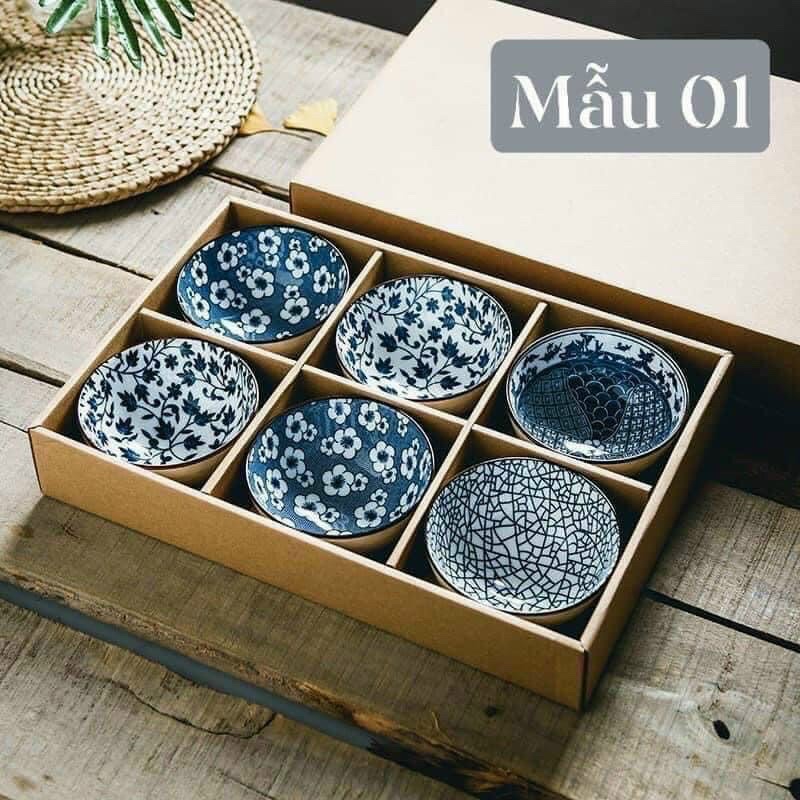 Bộ 6 bát cơm men lam cực sịn
