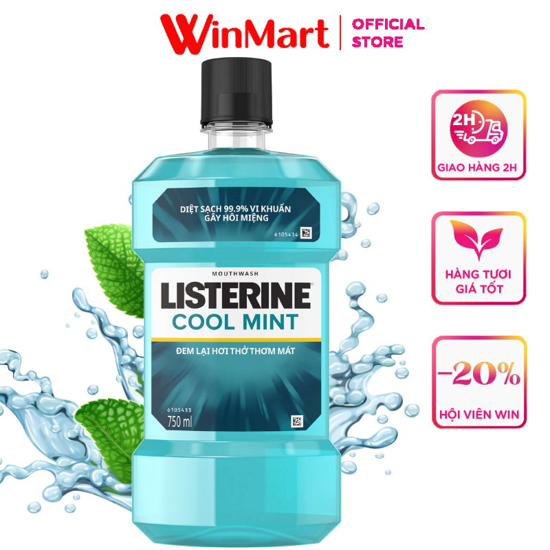 Siêu thị WinMart - Nước súc miệng diệt khuẩn Listerine Cool Mint 750ml