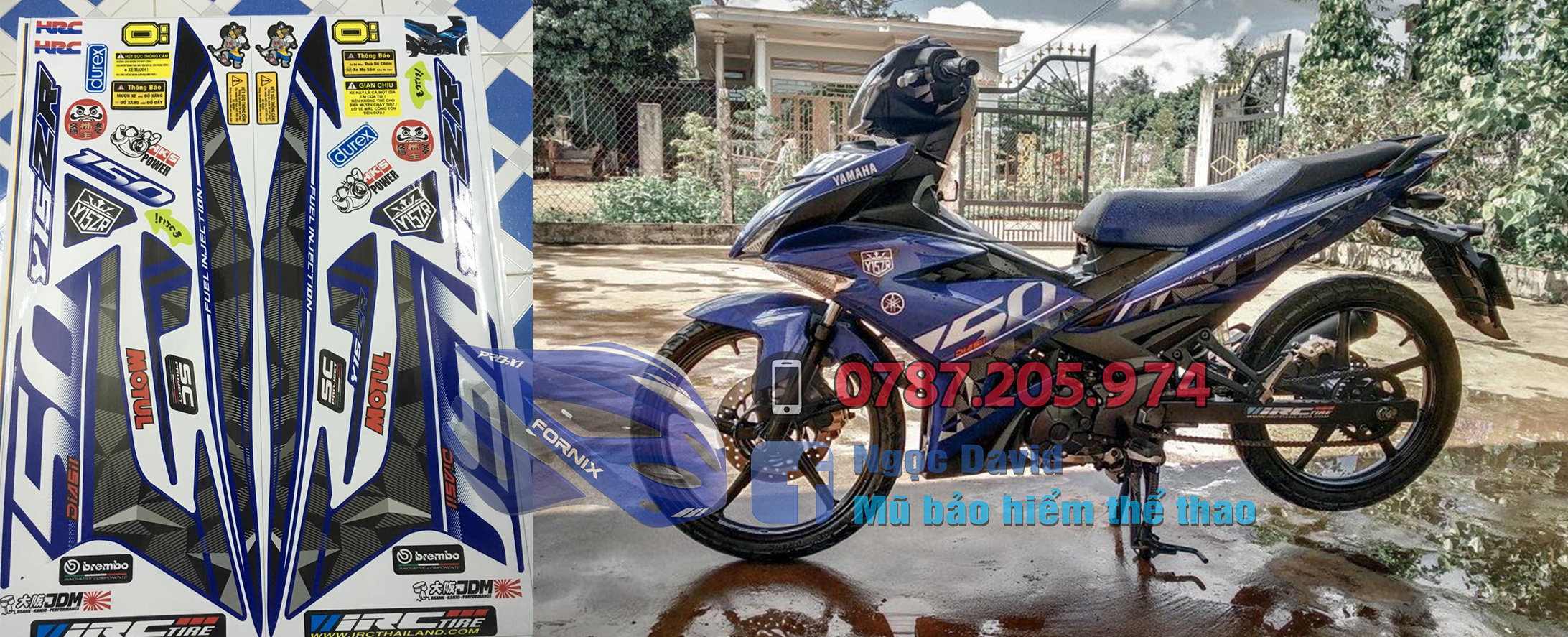 [HCM]TEM RỜI EXCITER 150 MALAY DÁN CHO XE XANH GP