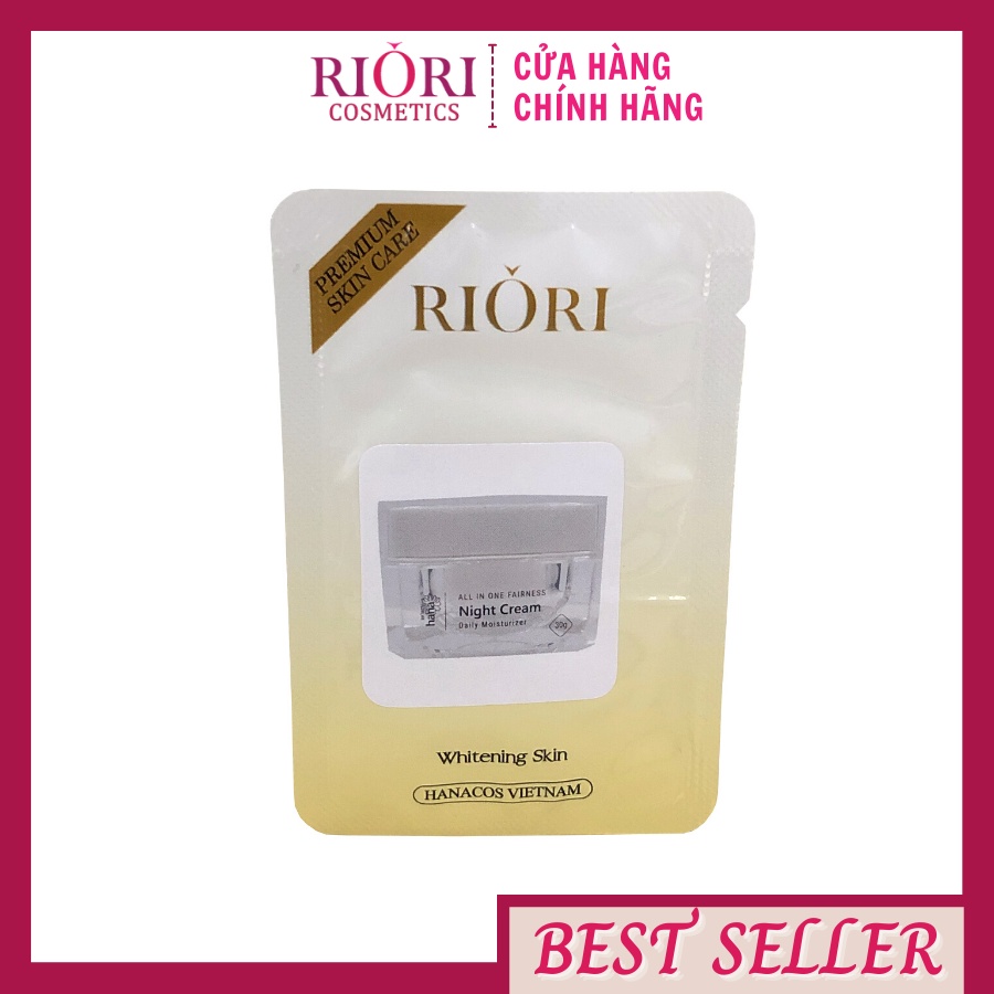 Kem dưỡng trắng da mặt ban đêm riori 1,5g