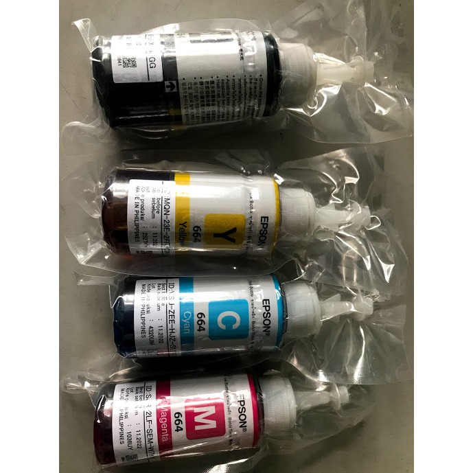 Mực in Epson T6641 , T6642 , T6643 , T6644 cho máy L100, L110, L200, L210, L300, L350, L355, L360 , L1300