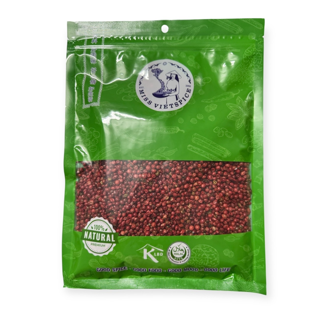 🌸 TIÊU HỒNG KHÔ MISS VIETSPICE PINK PEPPERCORN 250G – GIA VỊ CAO CẤP CHO MÓN ÂU 🌸