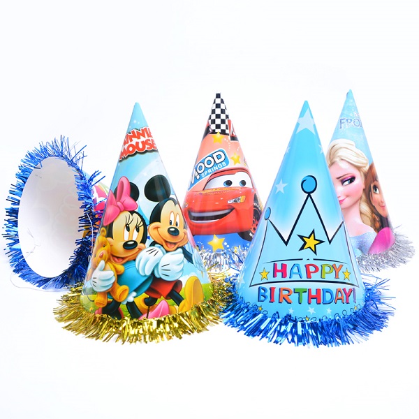 Phụ kiện bánh sinh nhật - 3 mũ kim tuyến, mũ bông đủ size