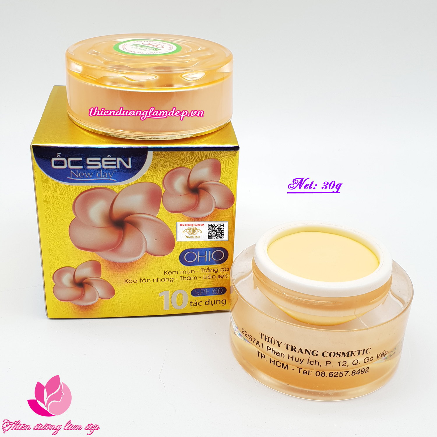 Kem Mụn, Trắng da, Xóa tàn nhang, Thâm, Liền sẹo 10 tác dụng Mỹ Phẩm Ốc Sên OHIO (30g)