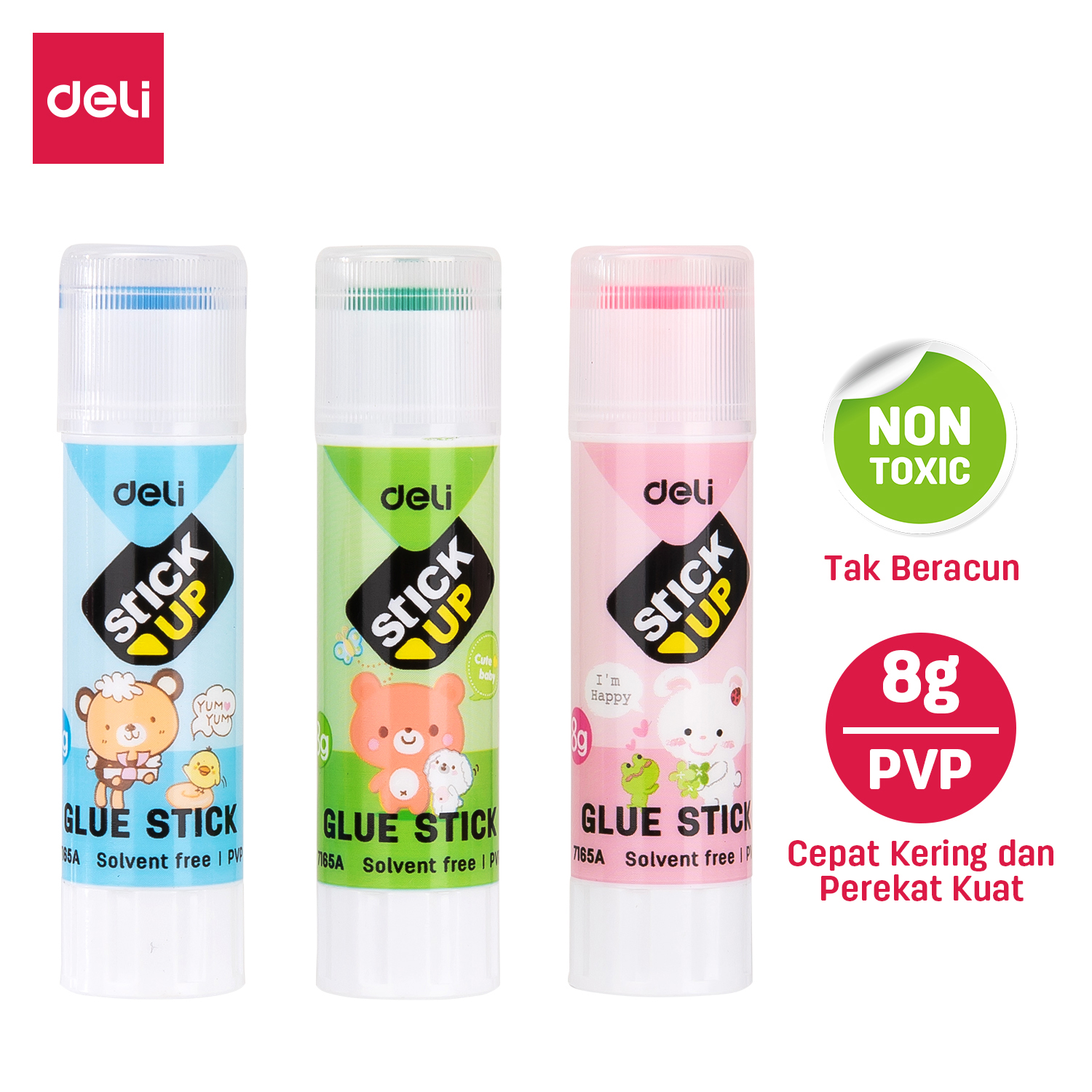 Hồ khô DELI - Xanh lá/Xanh dương/Hồng - Combo 6 lọ/12 lọ - E7165A