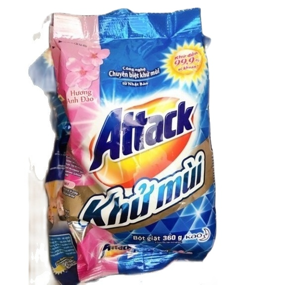 Bột giặt Attack khử mùi hương hoa anh đào 360gr