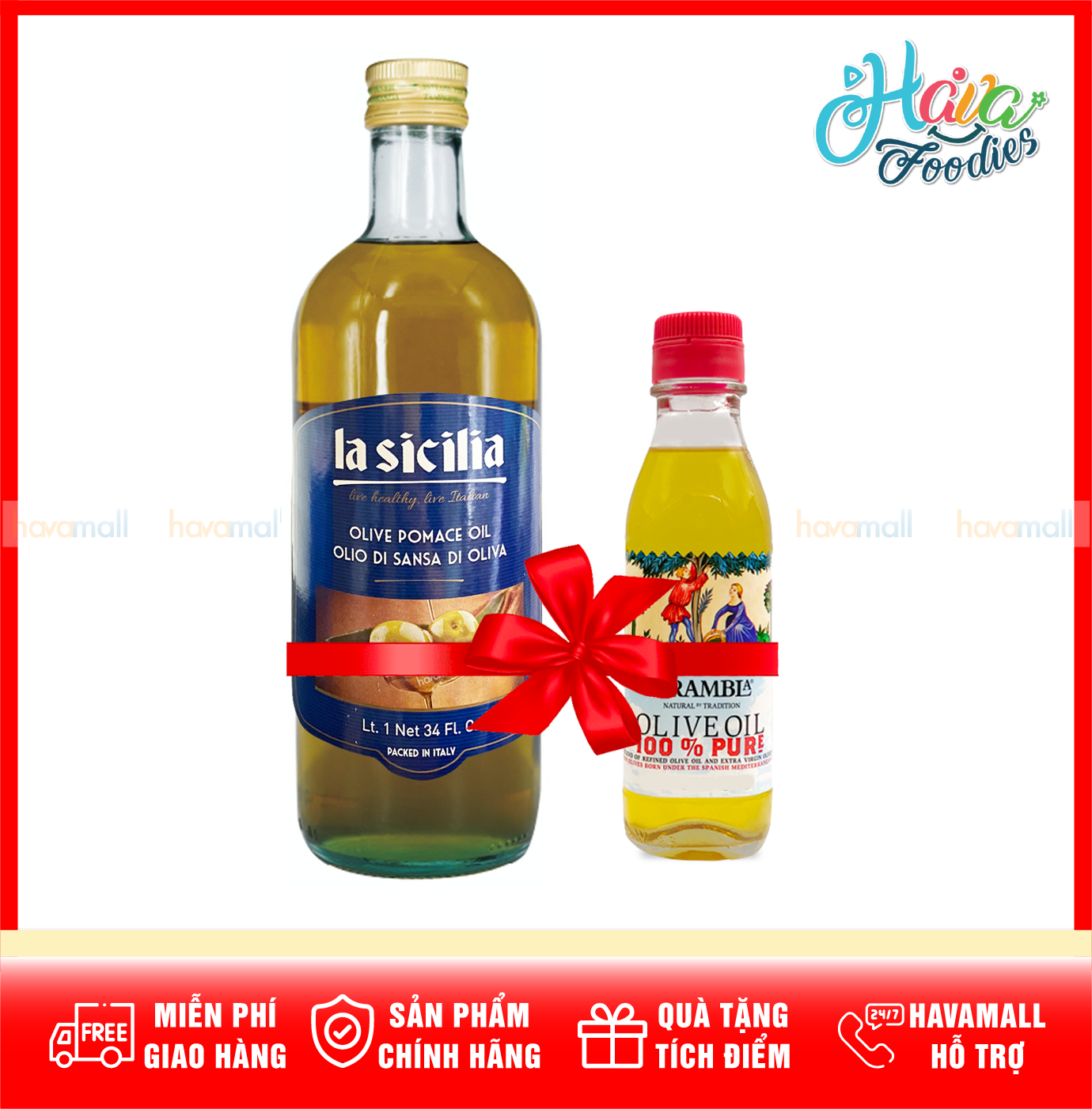 [ HÀNG CÔNG TY NHẬP KHẨU ] Dầu Olive Pomace Oil La Sicilia 1 lít Tặng Sample Dầu