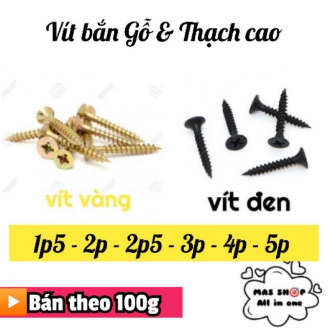 [HCM][Bán lẻ theo 100g] Vít bắn (bắt) gỗ thạch cao cam kết hàng đúng mô tả chất lượng đảm bảo an toàn đến sức khỏe người sử dụng