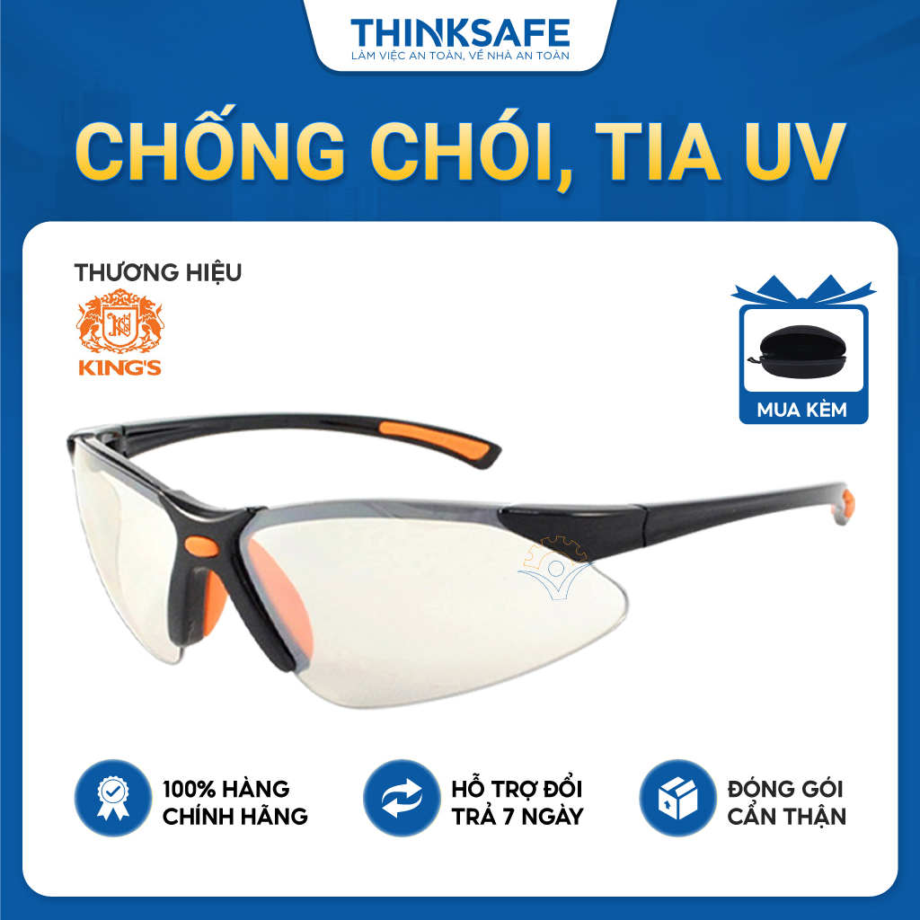 Kính bảo hộ Kings KY313B kính chống bụi chống chói chống đọng hơi sương chống tia cực tím - Bảo hộ Thinksafe