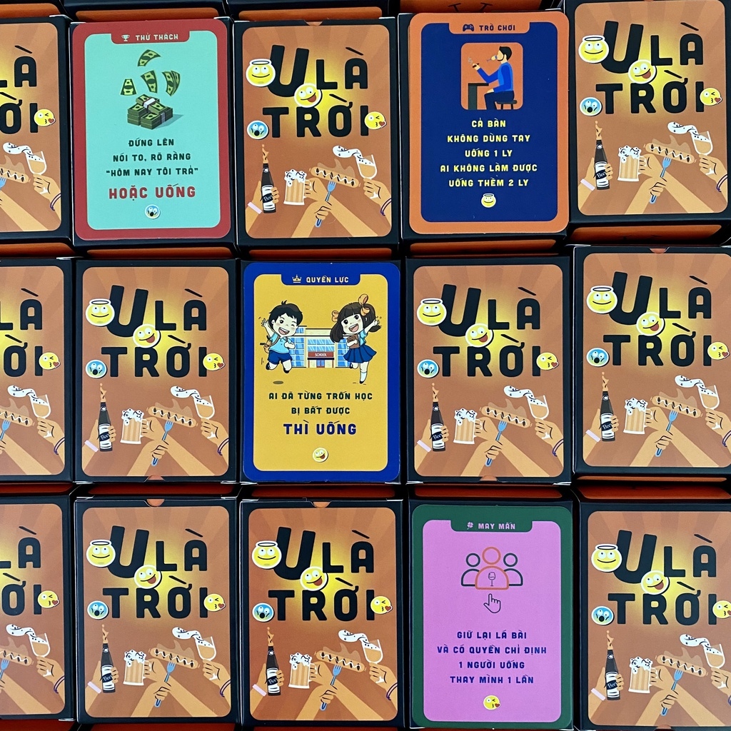 ❅ ̅ Bộ bài drinking game nốc out thẻ bài huệ uống thử thách cùng bạn bè cho nhóm cặp đôi 100 lá U Là Trời Temo Toys