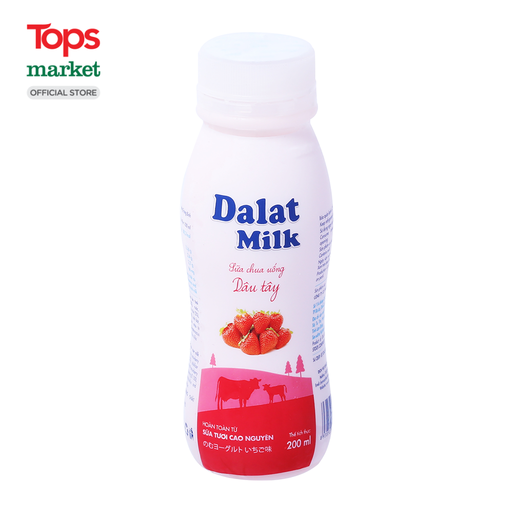 Sữa Chua Uống Dalatmilk Vị Dâu Tây 200ML - Siêu Thị Tops Market