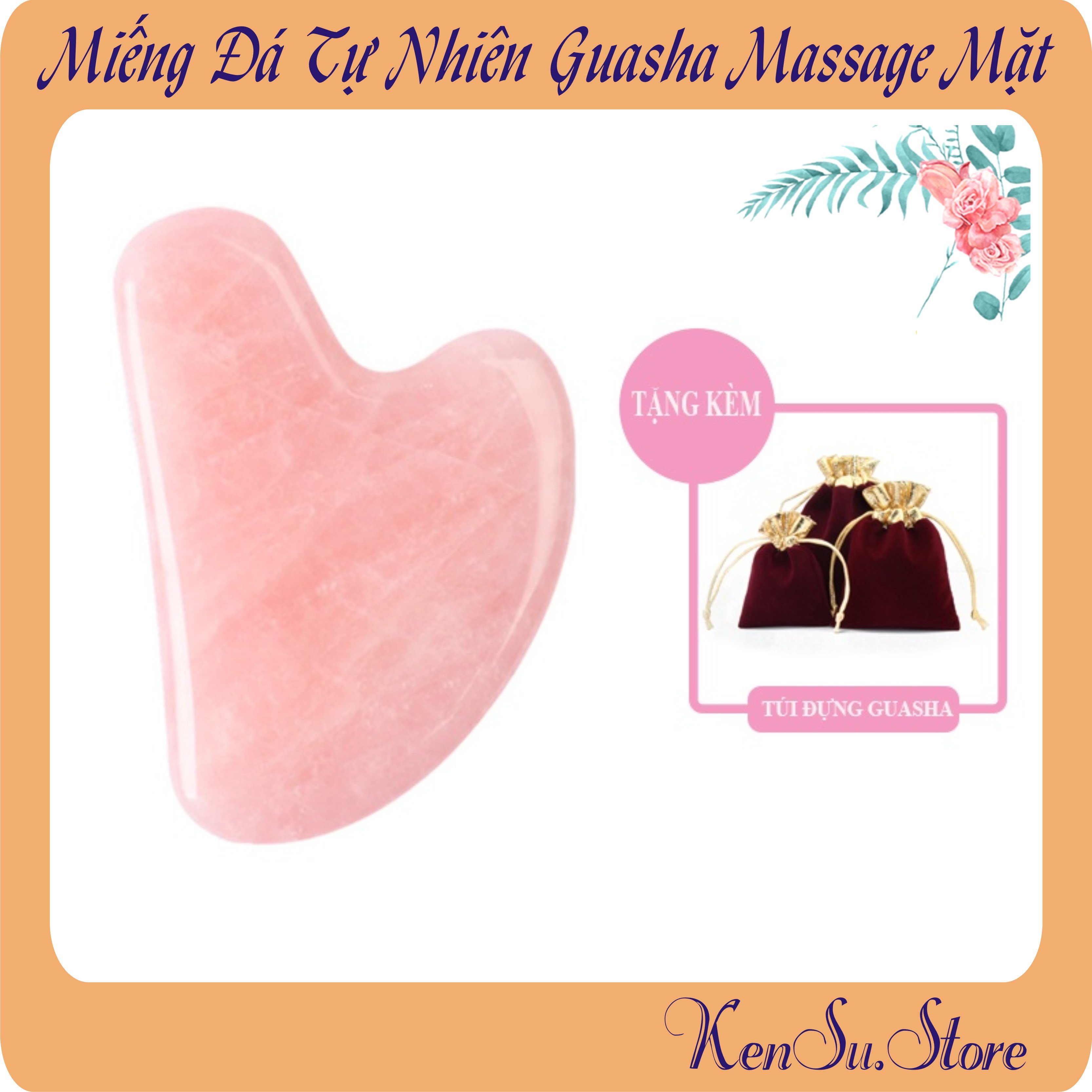 Đá Guasha tự nhiên Massage Mặt, Cây lăn bằng Đá massage giảm nếp nhăn chống lão hóa Da Mặt hiệu quả