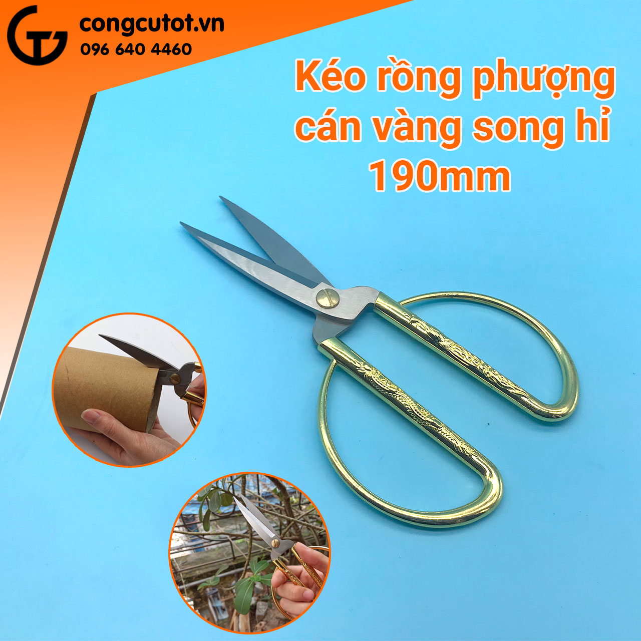 Kéo đa năng - kéo cán vàng rồng phượng 190mm