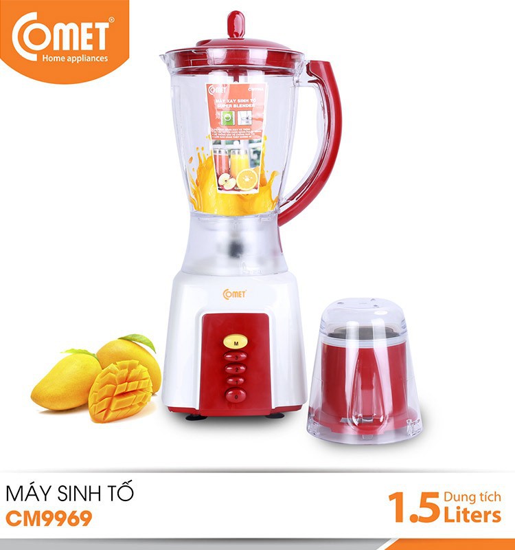 MÁY XAY SINH TỐ COMET CM9969 CỐI NHỰA - 1.5 LÍT