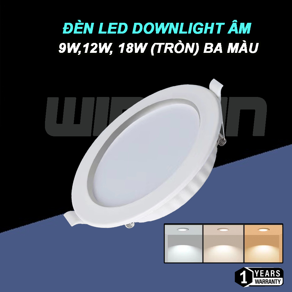  Đèn Led downlight âm trần 9W,12W 18W  tròn  BH đổi mới 12 tháng 