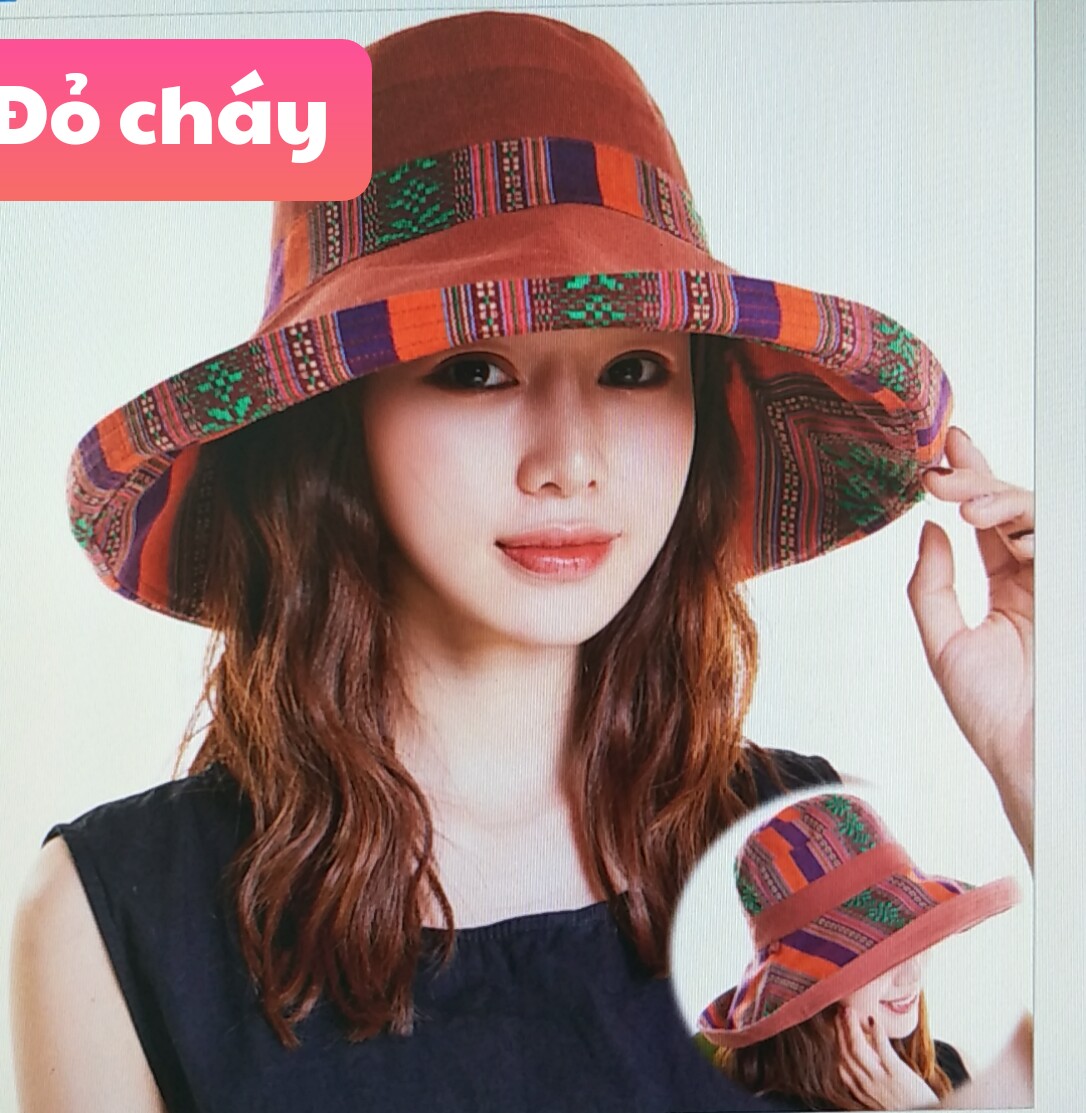 [HCM]MŨ NÓN RỘNG VÀNH CHỐNG NẮNG 2 MẶT TRƠN VÀ THỔ CẨM