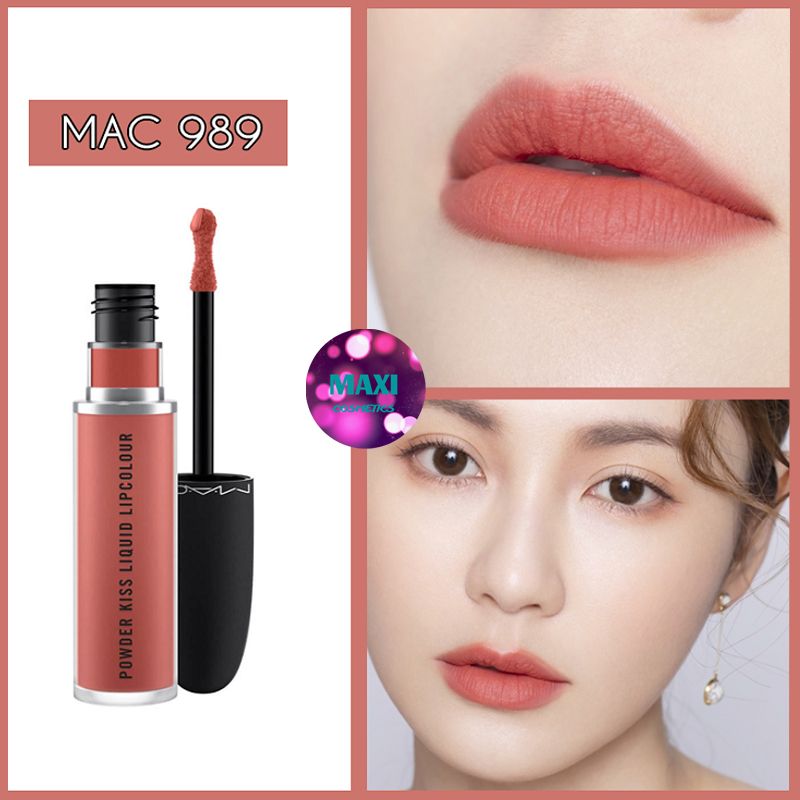 Son mac 989 mull it over cam hồng đất - powder kiss liquid 01