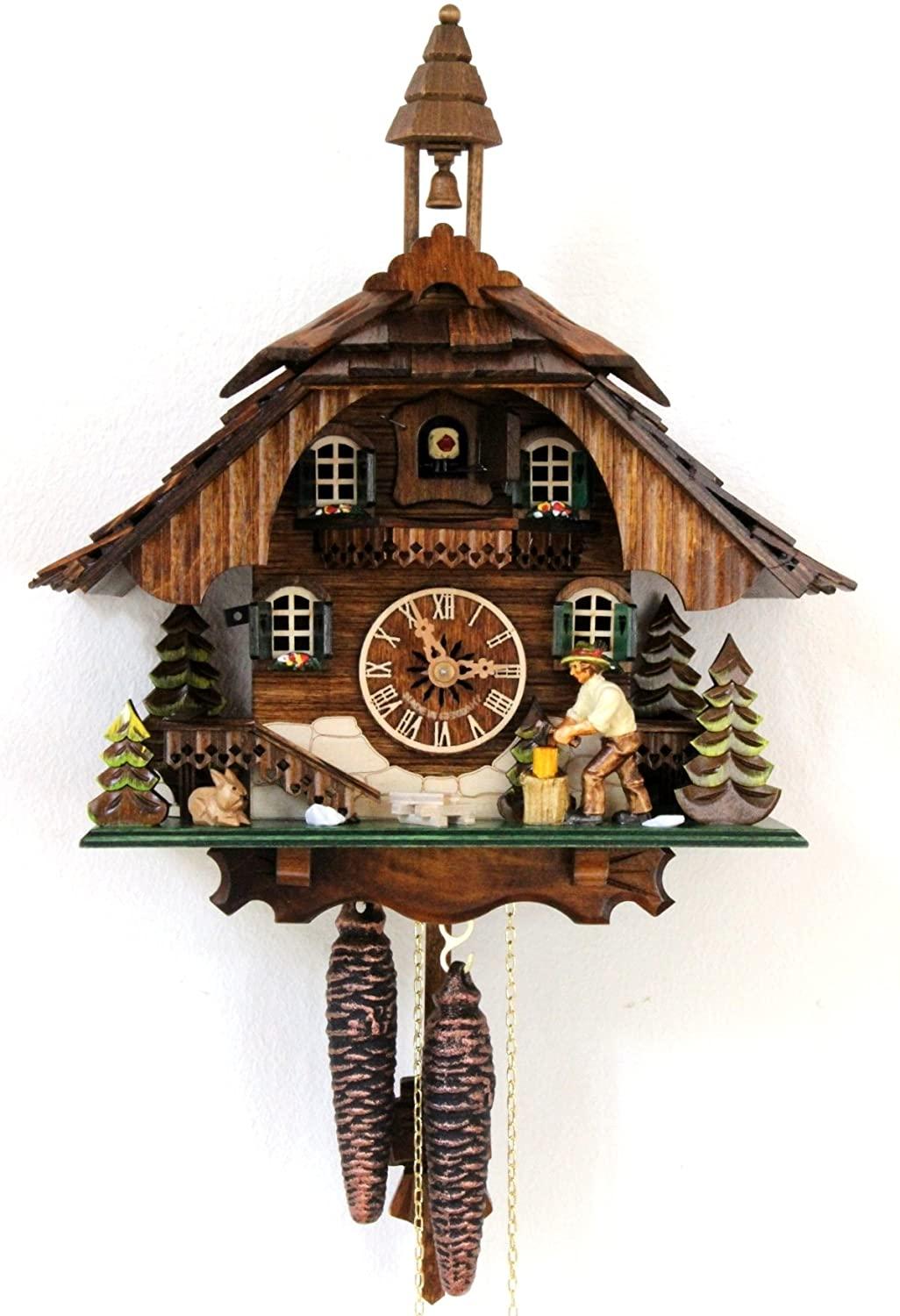 Đồng hồ treo tường cuckoo black forest 416q, đồng hồ đẹp trang trí phòng khách, chất liệu gỗ cao cấp, hàng thủ công tinh xảo, gỗ sồi cao cấp, nhập đức
