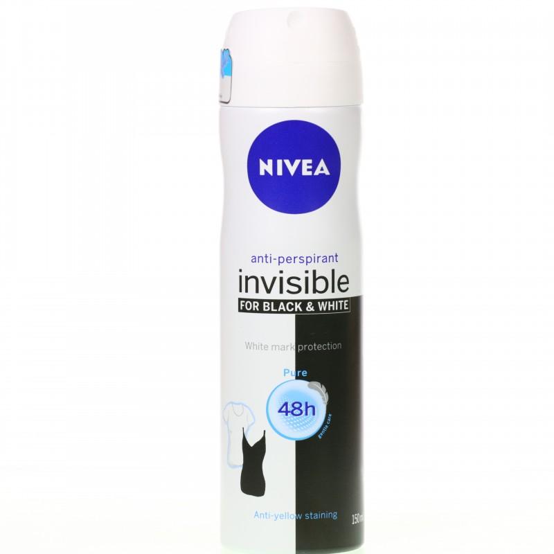 Xịt khử mùi Nivea Invisible for black & white chai 150ml