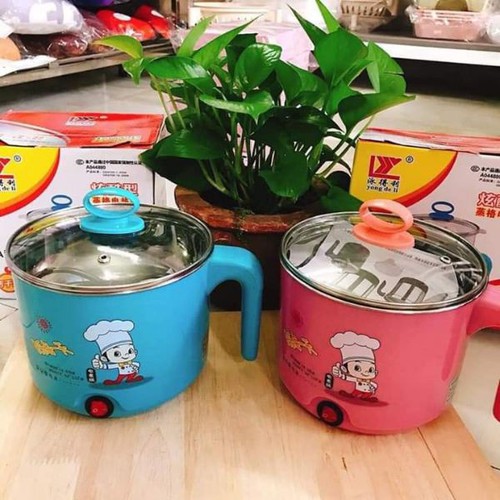 Ca nấu mì siêu tốc nồi nấu đa năng mini siêu tốc 18cm + Tặng kèm khay luộc trứng - Ca điện nấu mì kiêm nồi lẩu mini kiêm nồi nẩu kèm đa năng siêu tiện lợi 1.8L Kèm vỉ hấp trứng nồi lẩu điện mini ca mì siêu tốc. SkynetComputer.