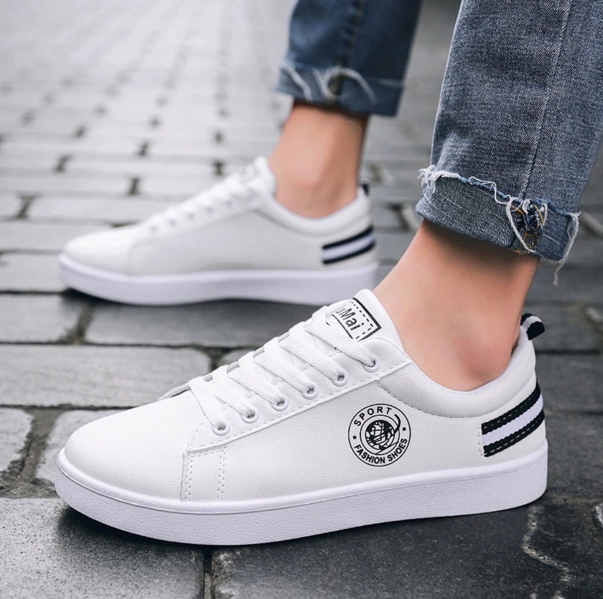 Giày sneaker nam Kumai 2 màu buộc dây hàng đẹp