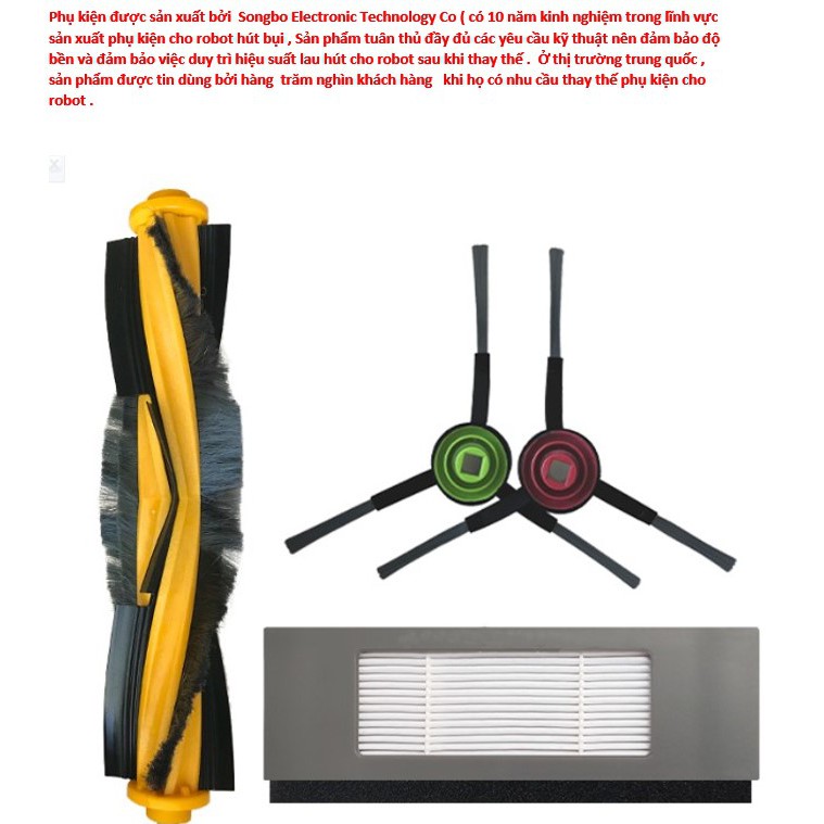 Bộ phụ kiện thay thế cho robot lau hút bụi Ecovacs T5 ,Ecovacs DEEBOT T8 ,Ecovacs OZMO 950 (cao cấp )