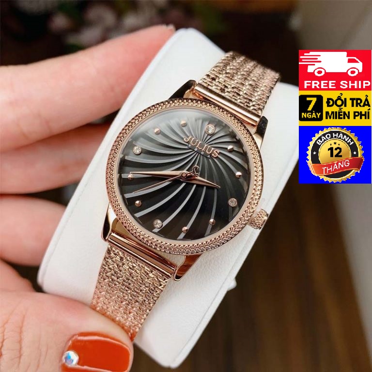 Đồng hồ nữ ja-1219 julius hàn quốc dây thép