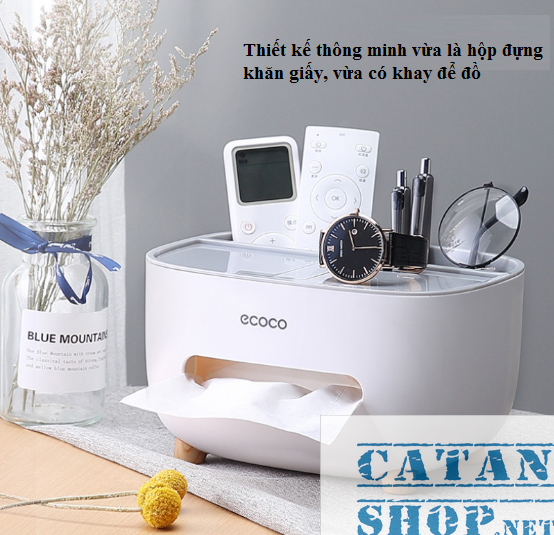 [HCM](Mẫu Mới) Hộp đựng khăn giấy remote điện thoại để bàn Cao Cấp Kệ để đồ dùng đa năng tiện dụng- GD465-HopKG-Ecoco