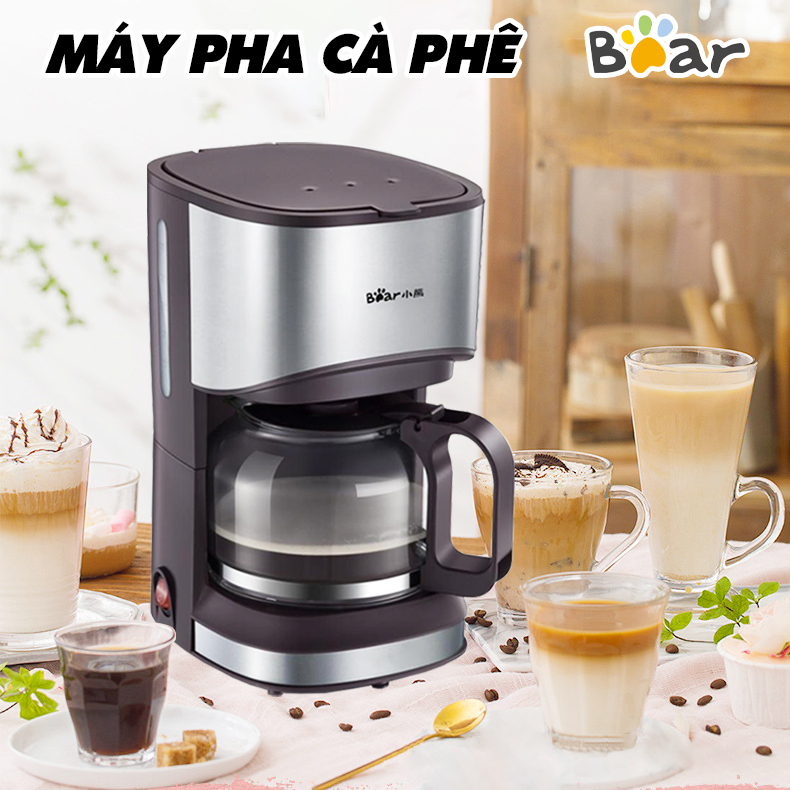 Máy pha cà phê mini Bear, máy pha cafe mini tự động dung tích 700ml
