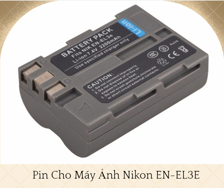 Pin cho máy ảnh nikon li-ion 7.4v 2200mah en-el3e - hàng chính hãng
