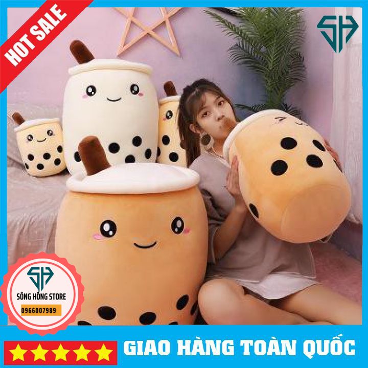 [FREESHIP] Gấu Bông Thú Bông Hình Ly Trà Sữa Dễ Thương 35cm