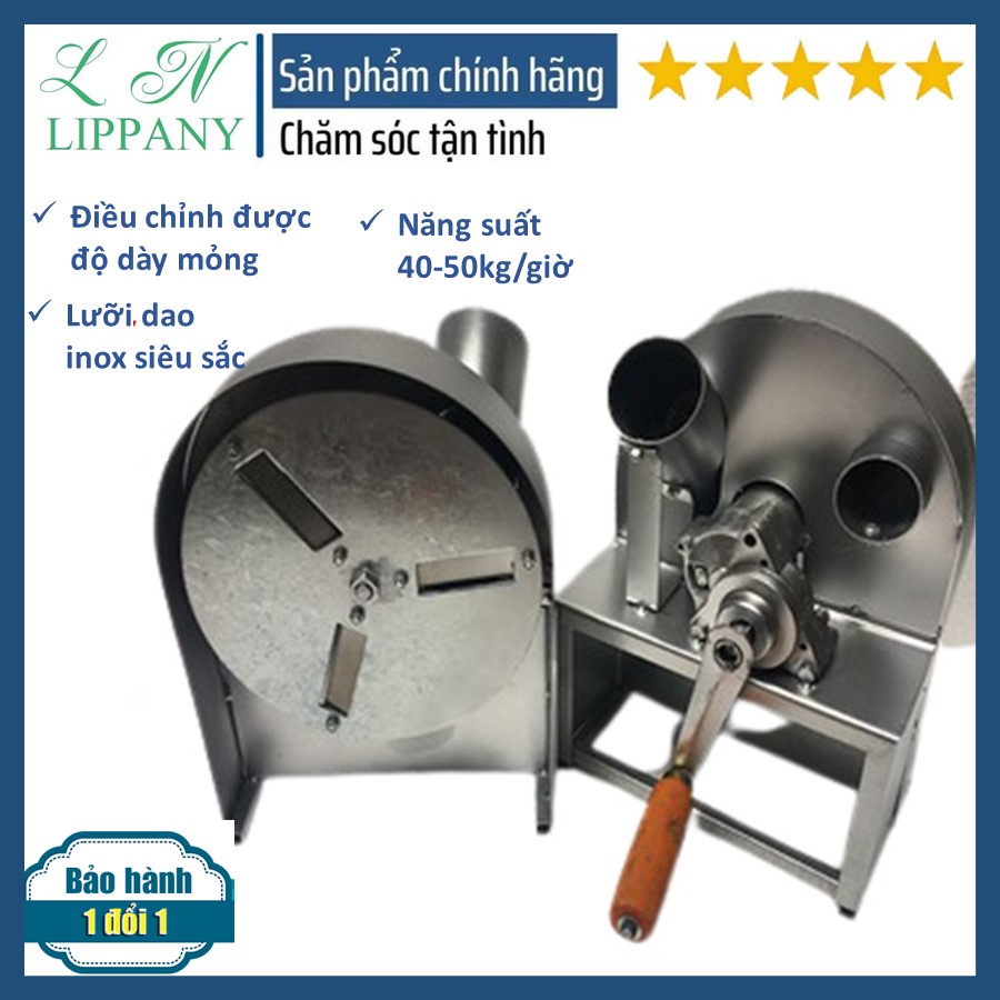 Máy thái hành quay tay+tặng kèm 3 lưỡi dao