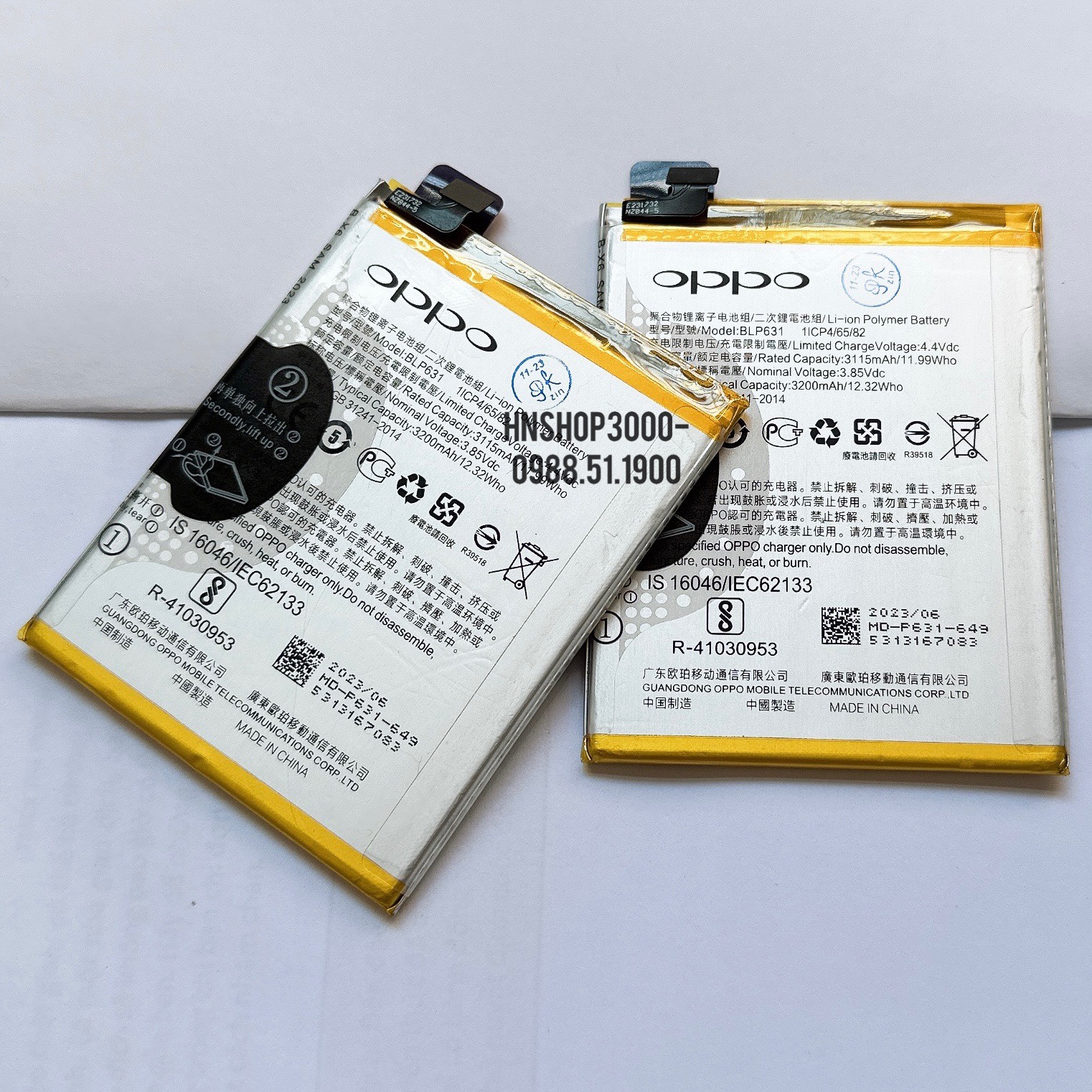 Pin oppo f5/ f3/ f7 blp631 3200mah zin chính hãng- bảo hành 6 tháng