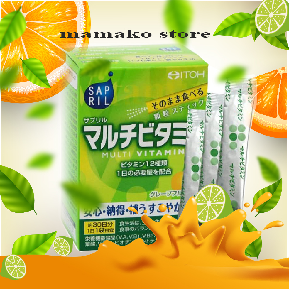 [HCM]vị chanh /dạng bột Itoh Muti Vitamin C-- 30 gói/1 tháng /thương hiệu Ito Kampo /date 2024 #vitamintonghop #vitamindangbot