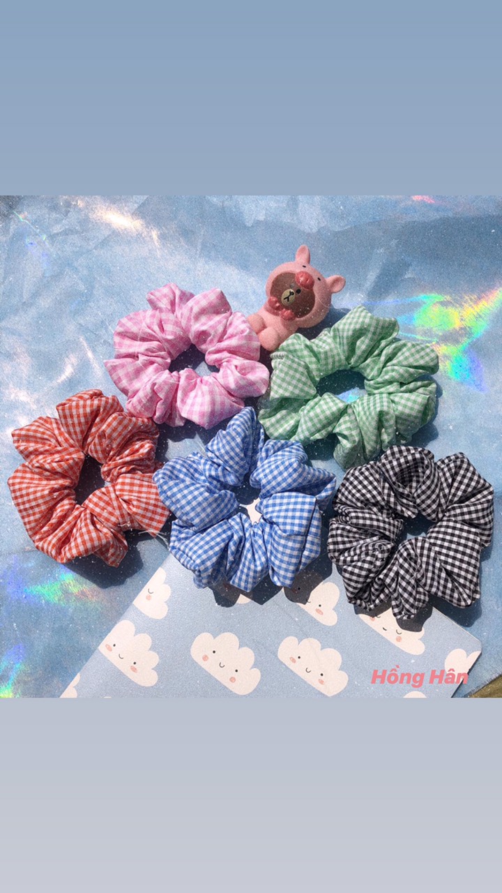 Combo 5 scrunchies sọc đủ 5 màu