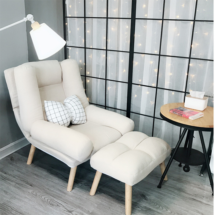 Ghế sofa thư giãn đọc sách gấp gọn thông minh kèm đôn bọc nỉ dễ dàng tháo rời vệ sinh, Ghế sofa ngủ gấp gọn thông minh GHR008