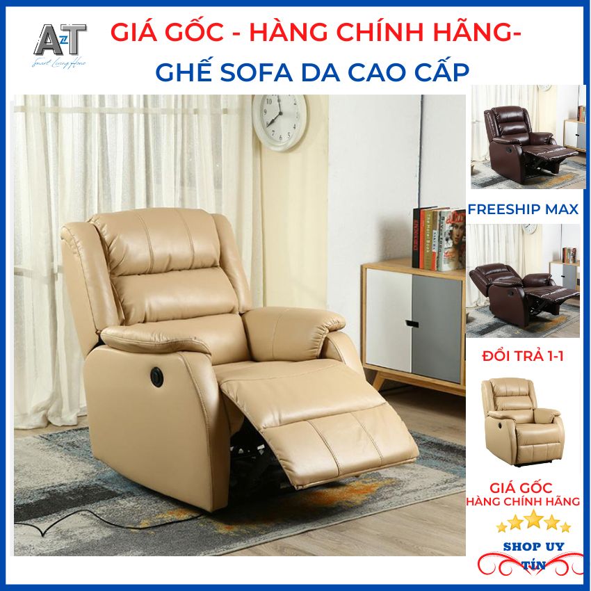 Sofa đơn, sofa da thư giãn tích hợp hai trong một vừa là ghế vừa chuyển đổi giường chất liệu da cao cấp nhập khẩu