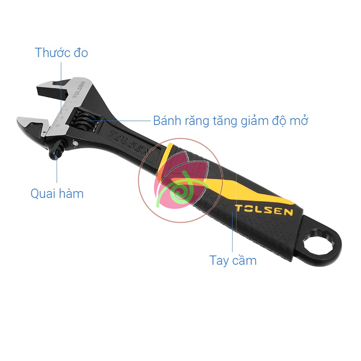 Mỏ lết cán nhựa đen tolsen 300mm - 12" 15311