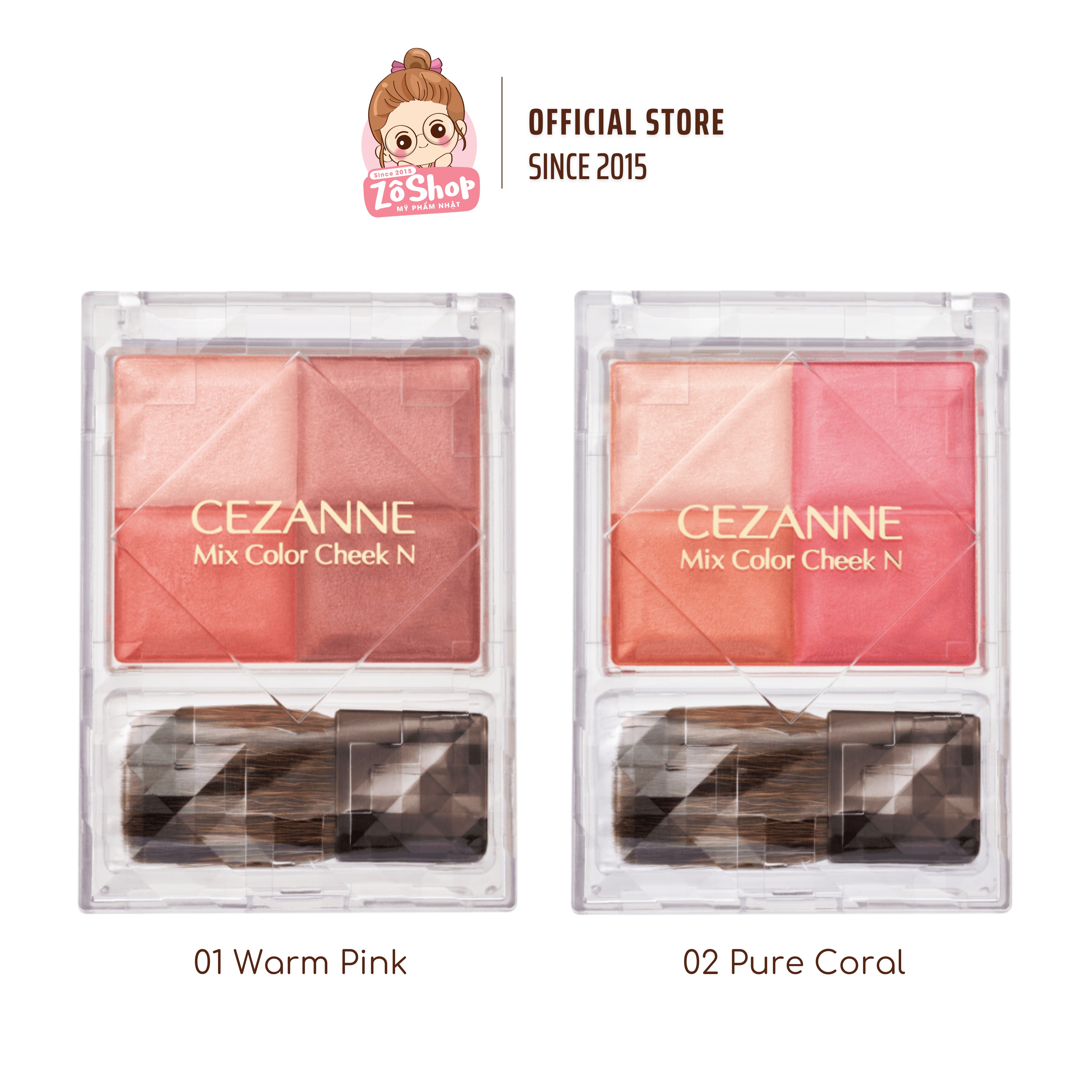 Phấn Má Cezanne Mix Color Cheek Trong Veo Tự Nhiên