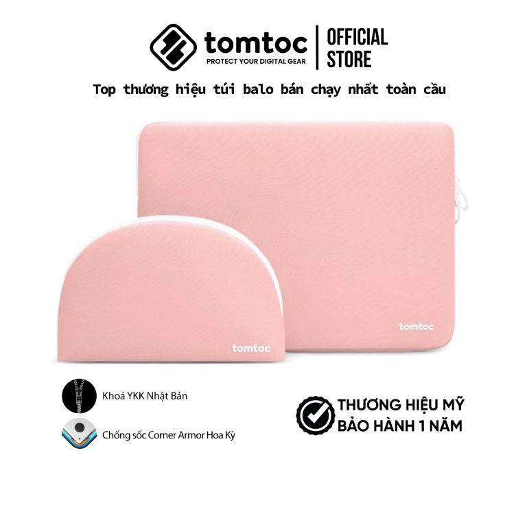Túi chống sốc Tomtoc Shell Pouch Macbook 13inch - kèm túi kiện, hàng chính hãng