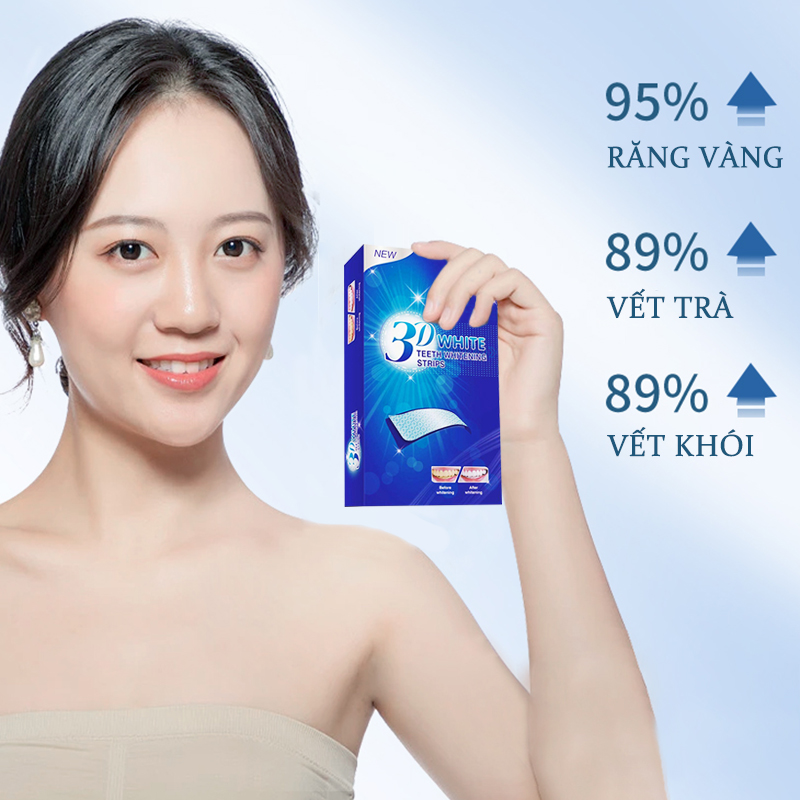 7 Gói - 14 Miếng Dán Trắng Răng 3D Whitening Strip Liệu Trình Dưỡng Trắng Răng Hiệu Quả An Toàn