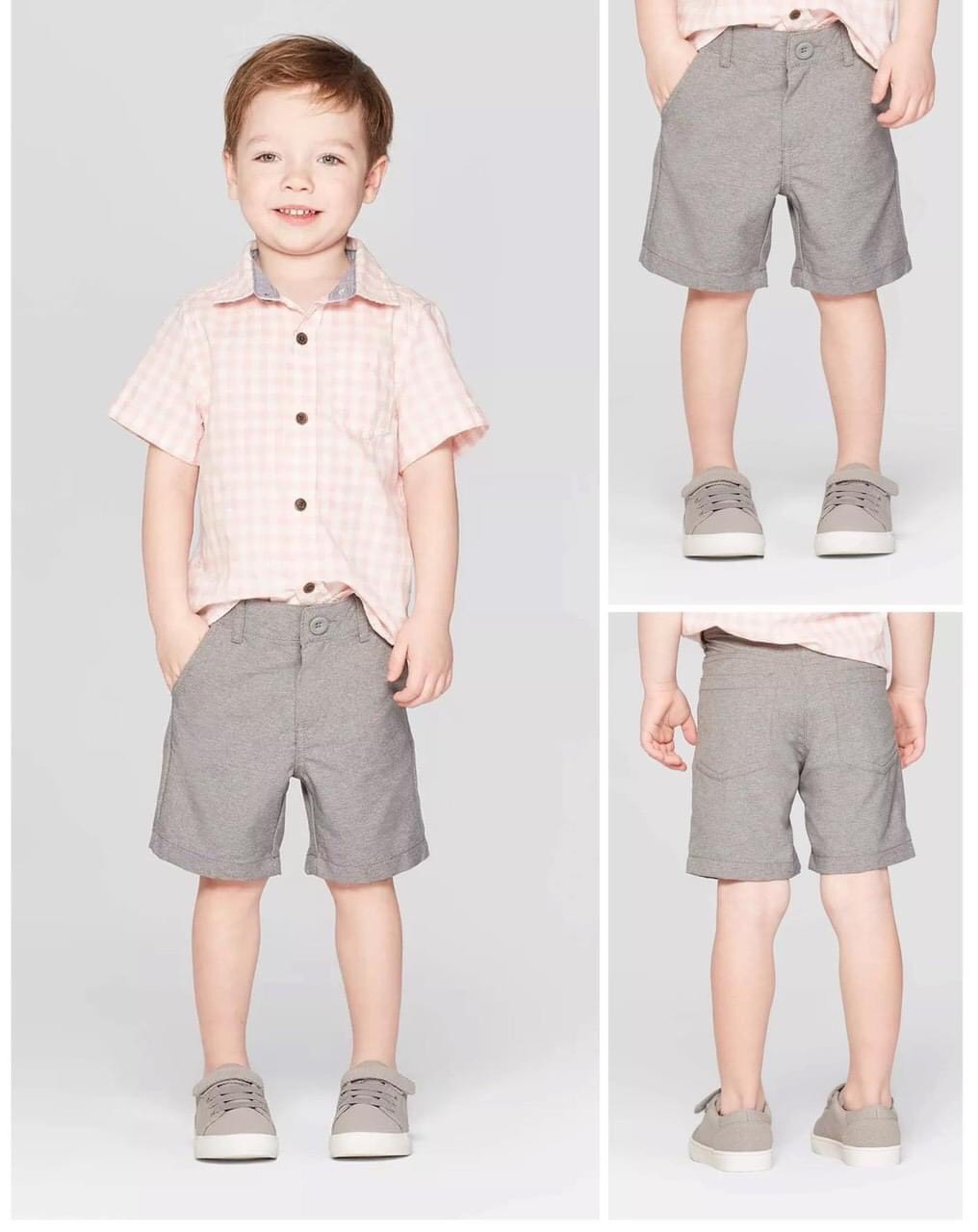 Quần kaki bé trai 12m - 5y màu xám