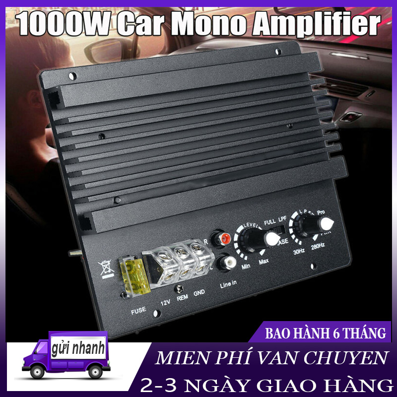 Bảng Mạch Khuếch Đại Âm Thanh Siêu Trầm Cho Xe Hơi 12v 28-160khz 1000w 17x14.6cm