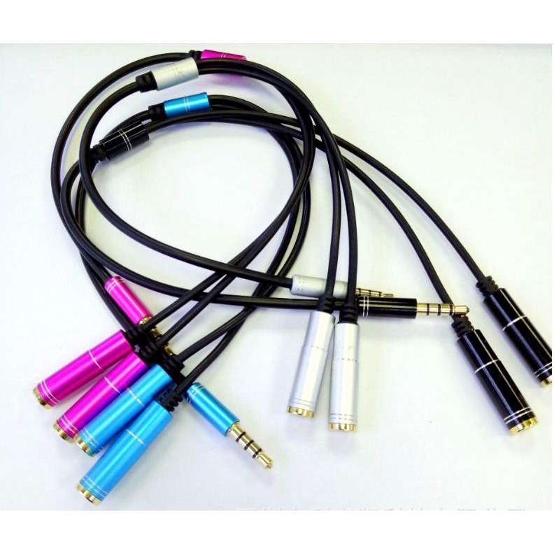 Cáp chia audio 1 ra 2 chuẩn 3.5mm dây dài 38cm