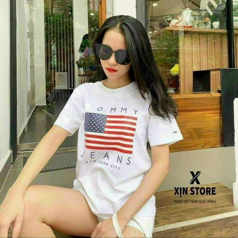 Kimngan.house áo thun nữ cờ mỹ form rộng thoải mái chất thun giấy nhẹ mát