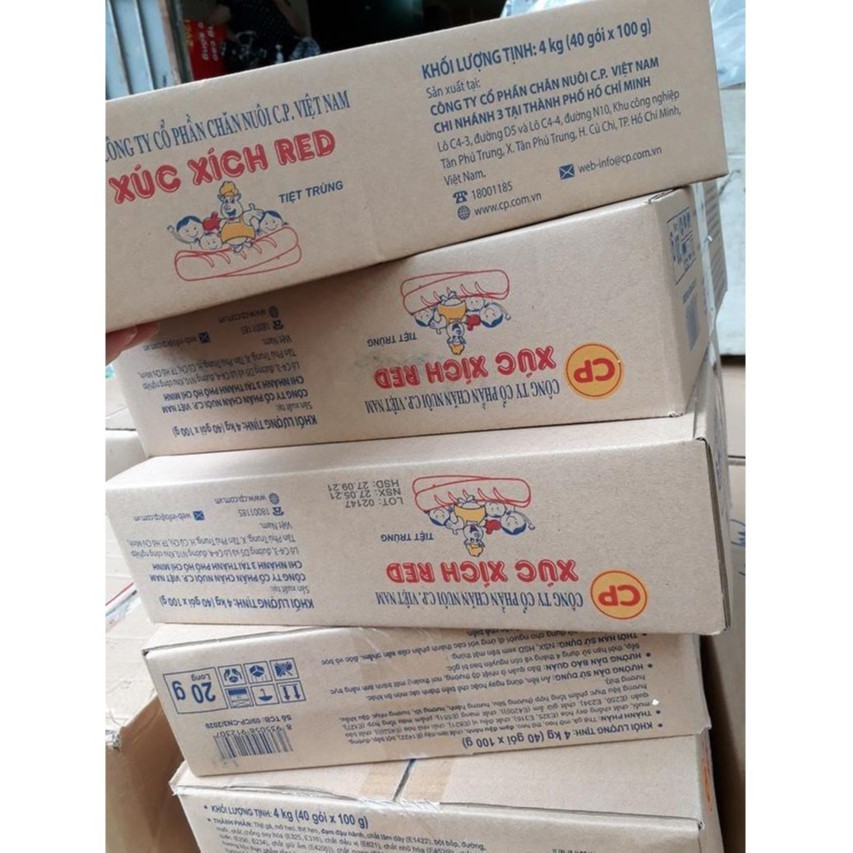 Thùng 40 Gói Xúc Xích Tiệt Trùng Red CP Gói 5 Cây x 20g[ HSD 4 THÁNG]