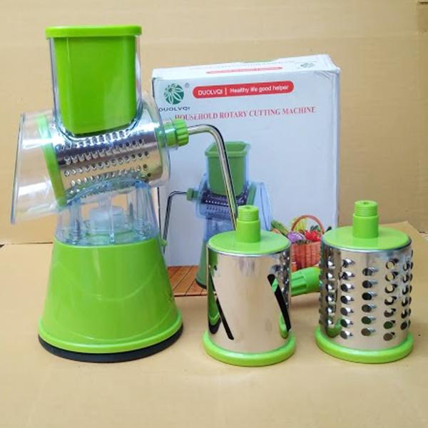 Bộ nạo củ quả quay tay 3 đầu thay chất liệu thép không gỉ Cao Cấp-Dụng cụ nạo rau củ thành dạng sợi-Máy thái rau củ quả đa năng-Dụng Cụ Bào Sợi, Thái Lát, Cắt Rau Củ Quả Đa Năng (Màu ngẫu nhiên)