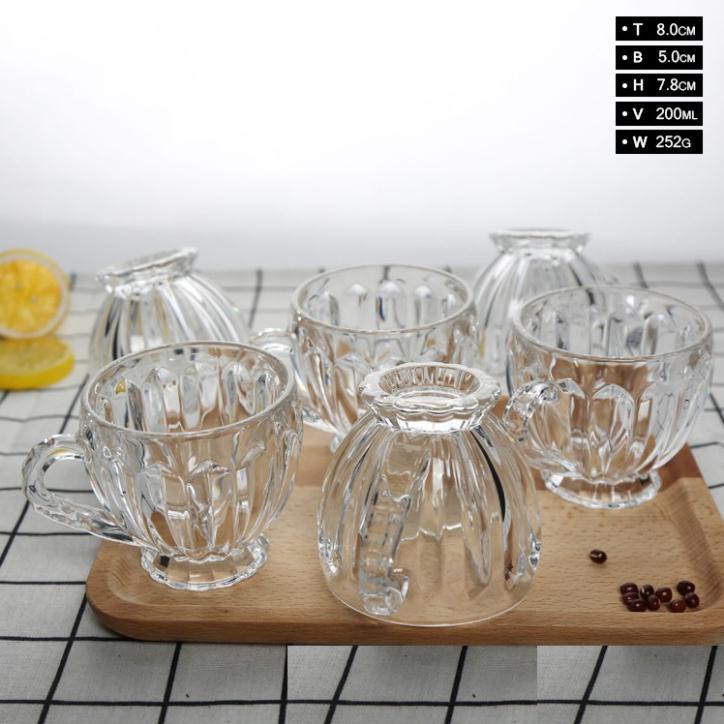 Bộ 6 ly thủy tinh bầu lùn uống trà cao cấp, bộ 6 ly thủy tinh bầu lùn uống trà, cafe dáng đẹp 2020